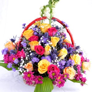 Exotic flower basket