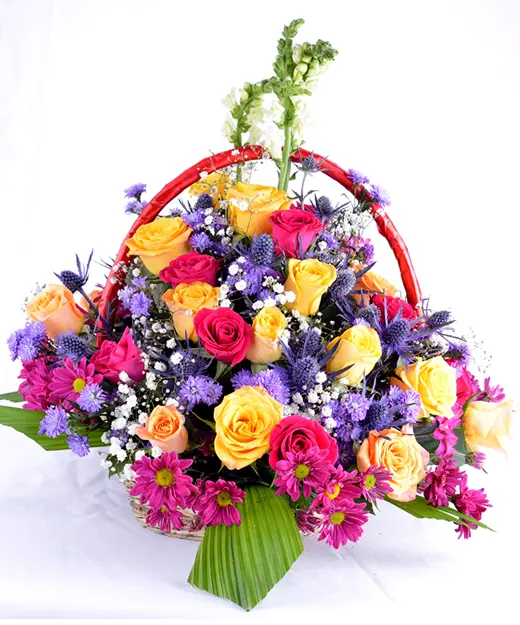 Exotic flower basket